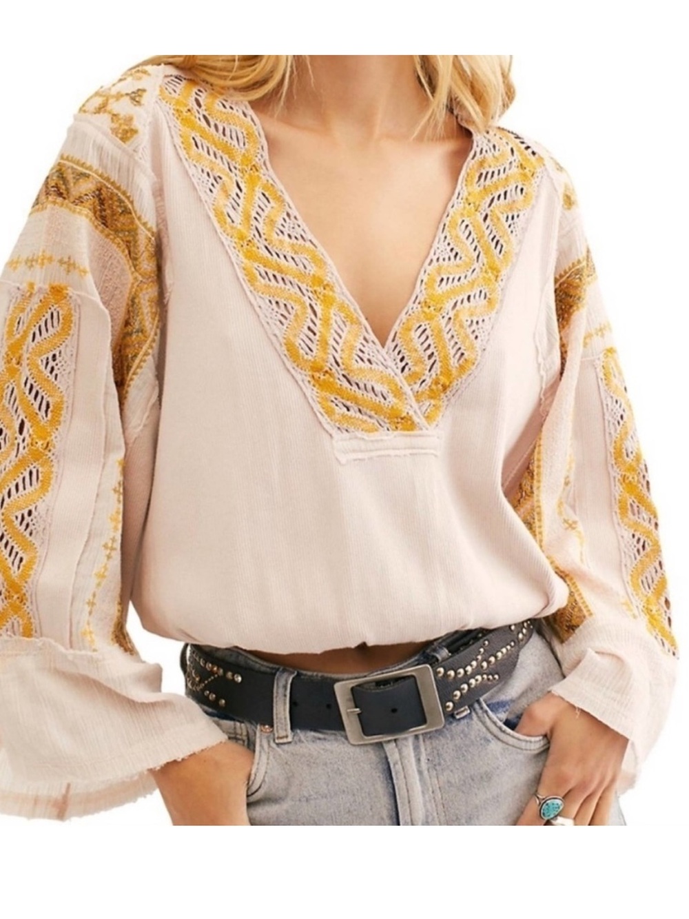 Free People Free People Cross Country Cropped Top In Salt Knit Boho